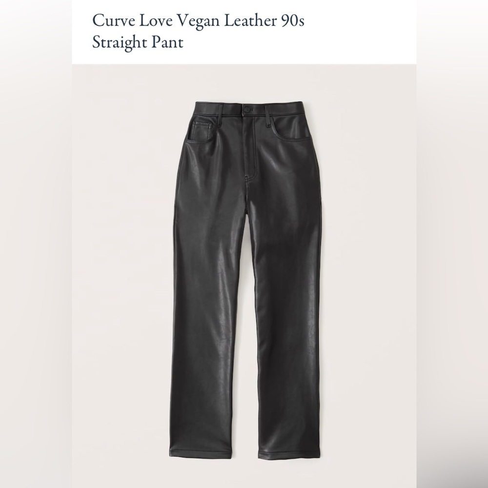 A&F Black Vegan Leather Pant